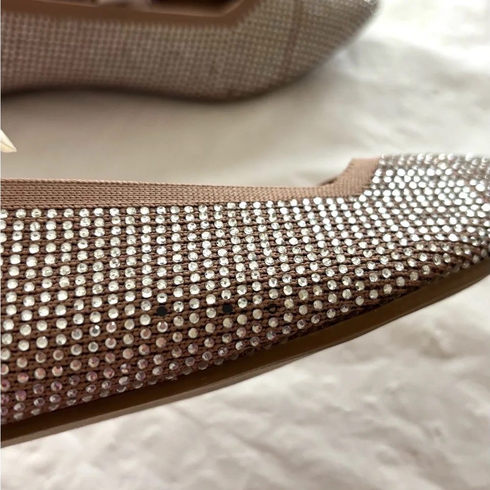 NWT Torrid Silver Rhinestone Studded Flats SZ 7